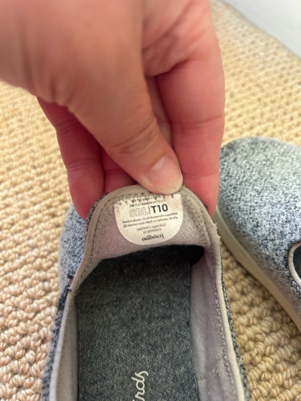 Small birds by Allbirds Kids Slip-On Wool Sneakers Heather Gray Size Toddler 10 - Picture 5 of 5